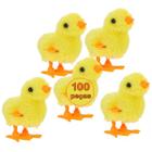 100 Pintinho Amarelinho Divertido De Pelúcia Corda Infantil