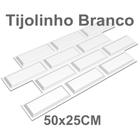 100 Placa 3D PVC Decoração Revestimento PREMIUM de Parede Tijolinho Branco 50x25cm (10,79 m²)
