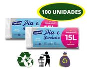 100 Saco de Lixo Branco 15 Lts Perfumado Resistente Branco