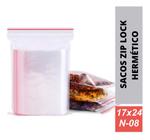 100 Saco Zip Lock Abre Fecha Livre BPA Free 17x24 Cm Freezer