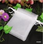 100 Saquinhos De Organza 10X15 Cm Branco Fita Cetim - OKABOX