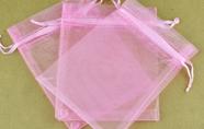 100 saquinhos de organza 10x15 Rosa