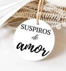 100 Tags Redondas Suspiros de Amor - Alto brilho