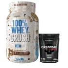 100% Whey Crush 900g - S/ Lactose - Under Labz + Creatina Turbo - Refil - 150g - Black Skull