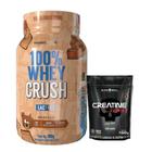 100% Whey Crush 900g - S/ Lactose - Under Labz + Creatina Turbo - Refil - 150g - Black Skull