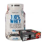 100% Whey Crush 900g Under Labz - S/ Lactose + Barrinha de Proteína 12 Un - Black Skull - S/ Lactose