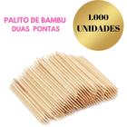 1000 palito bambu 2 pontas manicure 14cm resistente liz