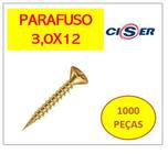 1000 peças Parafuso Cabeça Chata Phillips 3,0 x 12 - Ciser