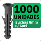 1000 Unidades Bucha C/ Aba Anel 6mm Sem Parafuso Bucha para Construção Fixação em Tijolo Alvenaria Concreto Parede - Iv Plast