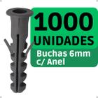 1000 Unidades Bucha C/ Aba Anel 6mm Sem Parafuso Bucha para Construção Fixação em Tijolo Alvenaria Concreto Parede