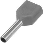 1000 X Terminal Conector Tubular Ilhós Duplo 0,75Mm Cinza