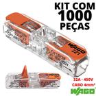 1000un Conector Wago 221-2411 2 vias 32A/450V Emenda Linha Reta Original