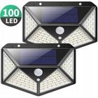 100LED Solar Wall Lamp Courtyard Quatro lados Luminous Lâmpada Solar Luz Humana À Disposição À Água