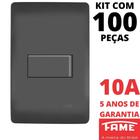 100un Interruptor Paralelo Three Way 10A Com Placa Habitat Black FAME