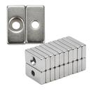 10pcs. Imã de Neodimio Retangular 20x10x4mm com furo - N35 - Neoimã