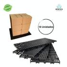 10pcs Pallet Estrado Plastico Preto 25x50x2,5cm Piso Baixo - Material de Plástico