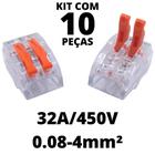 10un Conector Emenda Derivação Para Iluminação 2 vias 4mm² 32A/450V