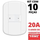 10un Interruptor Bipolar Simples 20A Com Placa Blanc Mais FAME