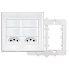 10un Interruptor Simples 4 Teclas 16A e Tomada Padrão Dupla 2P+T 20A Com Placa Evidence FAME
