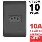 10un Tomada Padrão 2P+T 10A Com Placa Habitat Black FAME