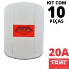 10un Tomada Padrão 2P+T 20A Vermelha Com Placa Blanc Mais FAME