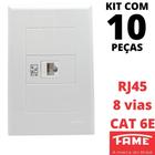 10un Tomada Rede RJ45 CAT 6E 8V Com Placa Evidence FAME