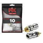 10x Conector Plug Rca Profissional Entrada Chata Preto - Macho - PIX