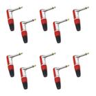 10x Plug P10 Mono Premium Profissional Série 90º Graus