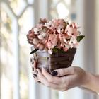 12 buques flores artificiais mini hortênsia artificial decorativa p guirlanda cestas preço atacado - Decora Flores Artificiais