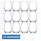 12 Copo Amber 465ML Transparente Redondo Drinks Água Suco