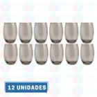 12 Copos Vidro Bellagio Redondo 450ml Grande Colorido Cinza