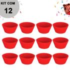 12 Formas de Silicone Vermelho Cupcake Mini Bolo Muffin