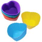 12 Forminhas Forma Assadeira Cupcake Muffin Bolinho Silicone - VMP