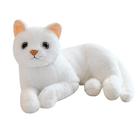 12 polegadas simulação puro gato branco brinquedo de pelúcia - vida real gato branco simulação de pelúcia, gatos realistas boneca gatinho fazenda animais de pelúcia brinquedos olhos negros presentes de aniversário para crianças