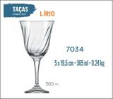 12 Taças Lírio 365Ml - Vinho Branco Tinto Rose