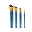 12Pcs Watercolor Gouache Paint Brushes Different Shape Round Pointed Tip Nylon Hair Painting Brush Set Paint Art Supplies - HTTN