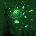 135 Img Adesivso Brilham no Escuro Fosforescente Super Lua, UFO, Estrelas Verde - Decoração Quarto Infantil