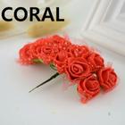 144 Mini Rosas De Eva Rosinha Artificial com 12 Buquês