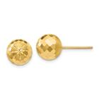 14k 9mm Diamond-cut Espelho Ball Post Brincos