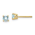 14k Aquamarine Post Brincos