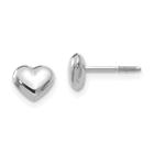 14k Madi K Ouro Branco Puff Heart Post Brincos