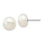 14k ouro branco 8-9mm botão branco fw cultivado pérola stud pos