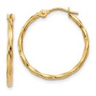 14k Twist Hoop Brincos