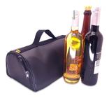 15 Bolsas Térmicas Porta Vinho Triplo Wine De Couro Preto