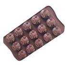 15 furos engraçados em forma de porco em forma de sabão de silicone doce fondant chocolate molde biscoitos bolo de cozinha diy cozinha - chocolate - Jiezhirong Information