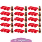 15 kit Forma Cupcake Sortida Silicone + Colher Medidora 6Pç