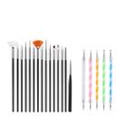 15 Pinceis Unha Manicure Gel Uv Decora + 5 Boleadores Duplo