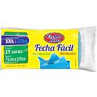 15 Un Saco Para Lixo Azul Fecha Fácil Resistente 100 Litros - Embalixo