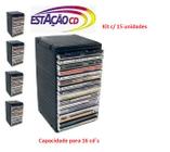 15 unid Porta Cd - Rack Newness Capacidade 16 Cds