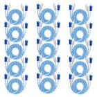 15x Cabos RCA 1 Metro Dupla Blindagem Injetado Azul 4mm Blindado Tech One